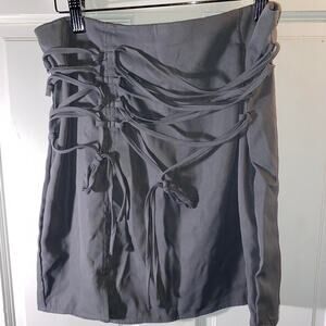 Grey mini skirt with lace up